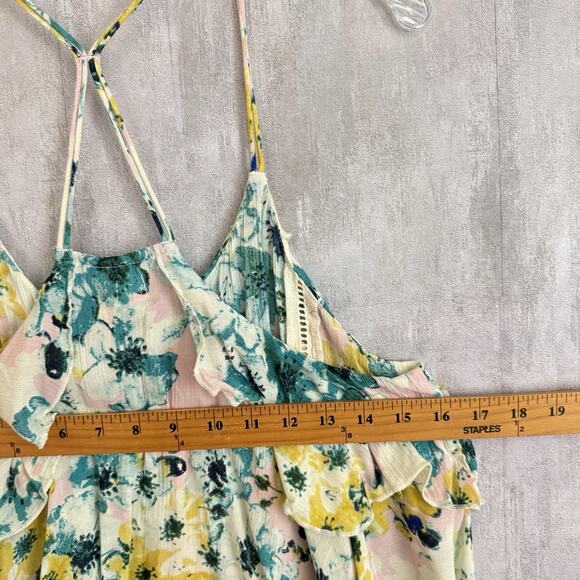 O’Neill Printed Top Womens Medium Spaghetti Straps T Back Flowy Ruffles Floral - Picture 13 of 13